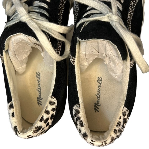 Madewell Sidewalk Low-Top Sneakers in Suede and Spot Calf Hair Size 8.5 - Picture 4 of 9